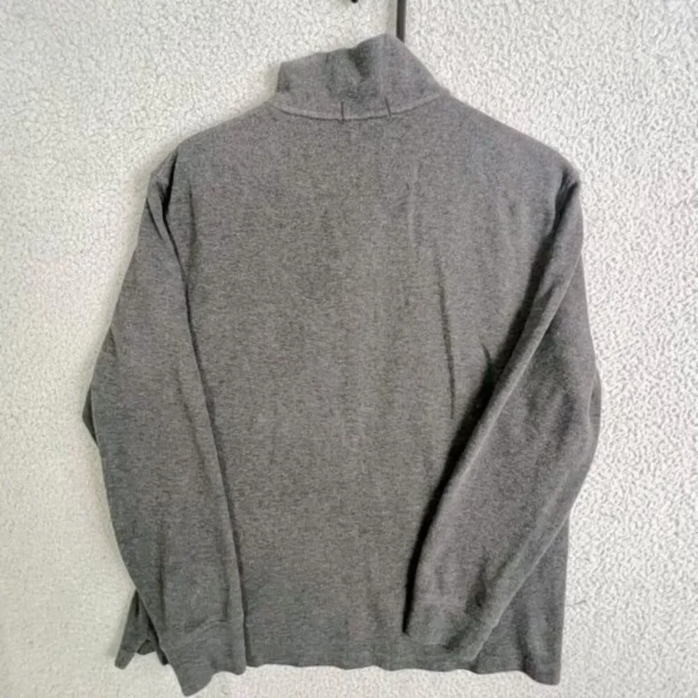 POLO RALPH LAUREN MENS PULLOVER GRAY 1/4 ZIP SIZE M